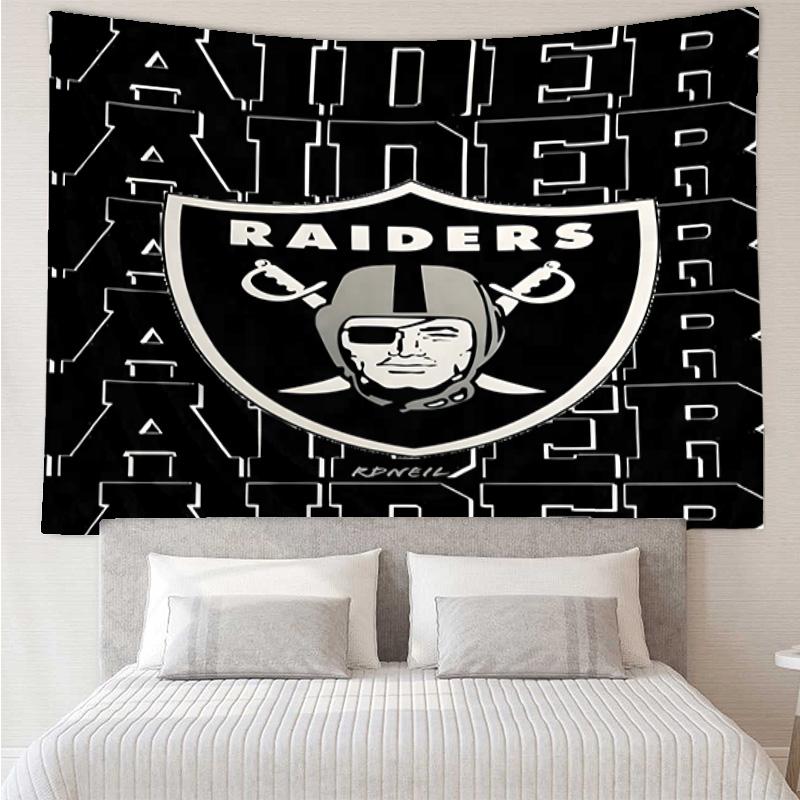 1PC Raiders Team Spirit Printed Tapestry Room Decoration Wall Hanging for Living Room Bedroom, dormitory, Birthday and Christmas gifts