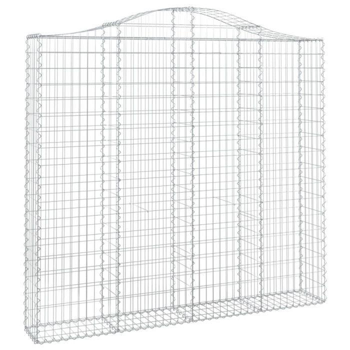 VidaXL Panier de Gabions Arqué Cage à Gabion Mur de Gabion Panier à Pierre Gabion pour Pierre Jardin Patio Extérieur 153389