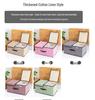Foldable Cotton & Linen Large Storage Box with Double Lid for Miscellaneous Items and Underwear.