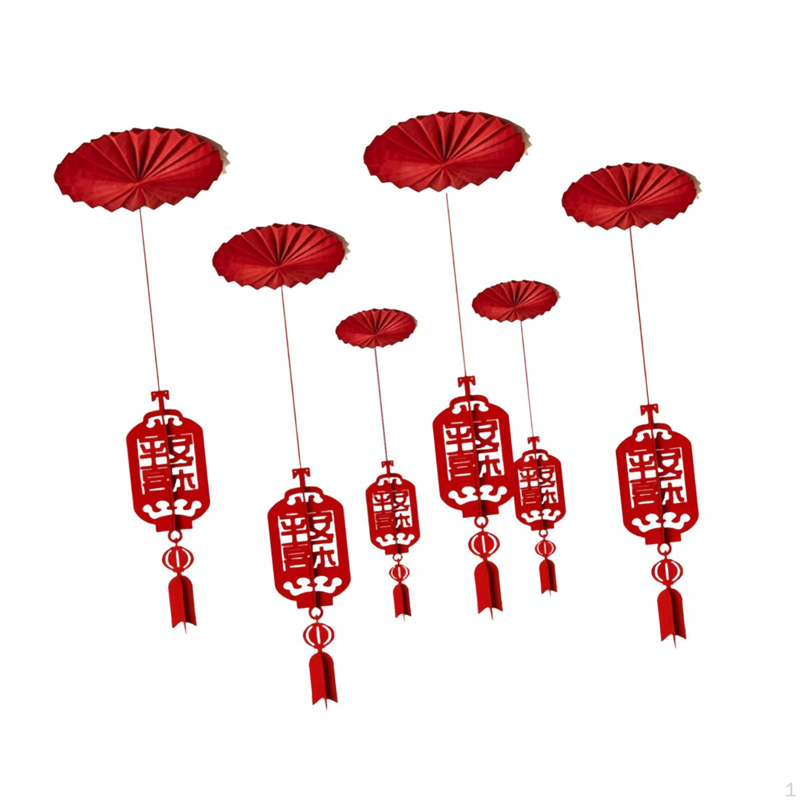 

6 Pieces Year Ceiling Decorations Ornament Fu Character Traditional Spring