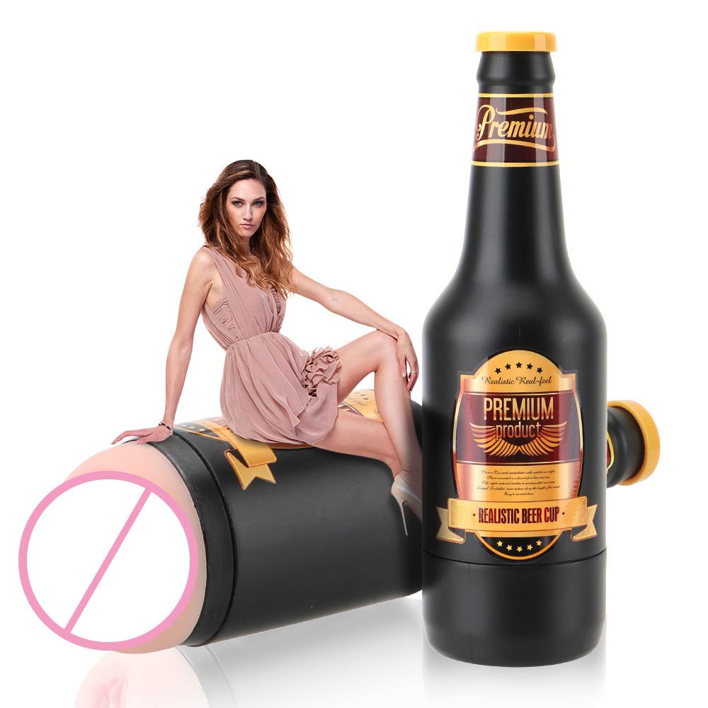 Manual Male Masturbator Soft Ora Pussy Real Vagina Portable Beer Bottle Sex Toys for Men Gift Erotic Adult Toy Sex Machine