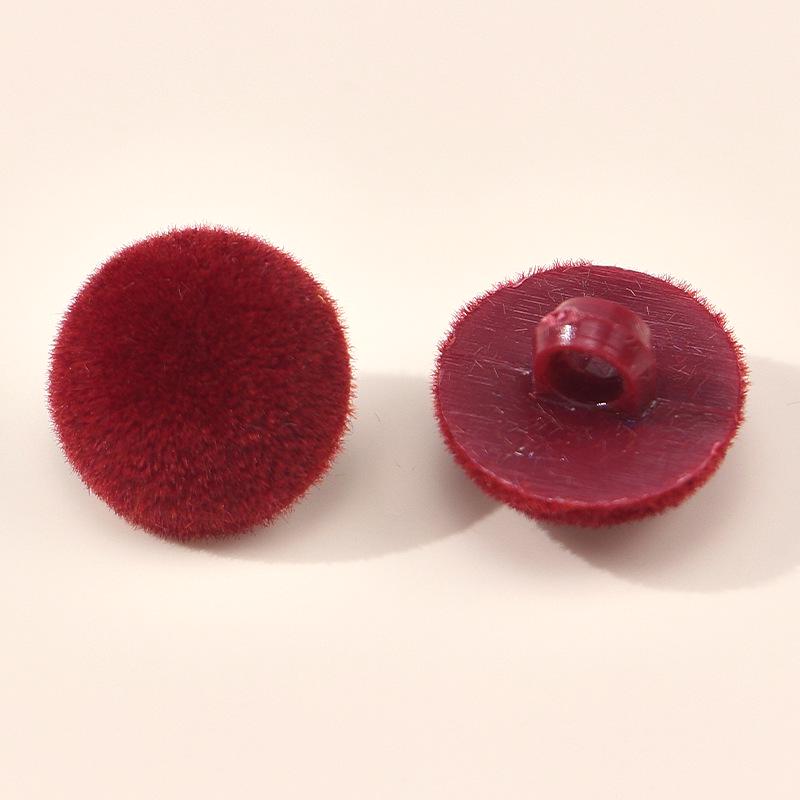 Colored Half-Round Flocked Mushroom Buttons: Plastic Sweater, Cardigan & Children's Decorative Accessories