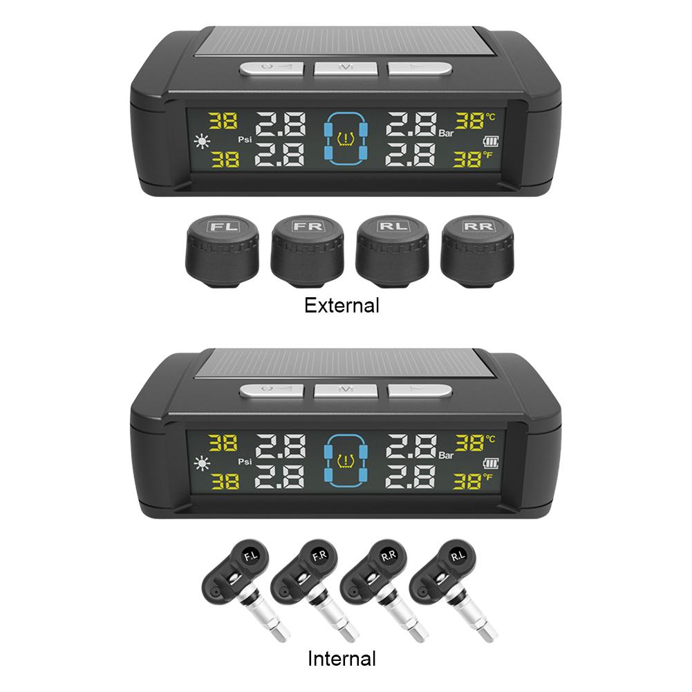 Reifendruckkontrollsystem mit 4 Sensoren Reifendrucküberwachungssystem Reifentemperaturüberwachung für Auto Limousine SUV