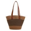 Straw Bag Women's Spring Handbag Seaside Bucket Bag Large Capacity Woven Shoulder Bag Woven Straw Bag Bucket Bag
