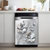Silvery Floral  Decal Kitchen Fridge Dishwasher Sticker Self-Adhesive Removable Wall Decals Home Decor