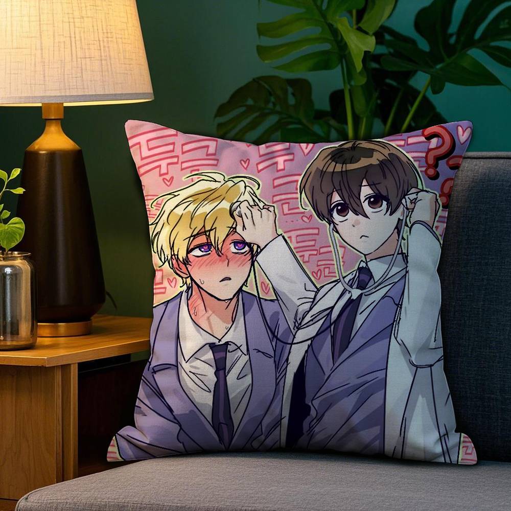 O-Ouran High School Pillow Case Plush Fabric Soft Double Sided Print Sofa Cushion Cover Throw Pillow Covers