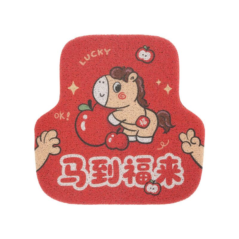 

Car floor mat thickened silk ring cartoon main driving universal floor mat rear single piece anti-skid and anti-dirty protective pad
