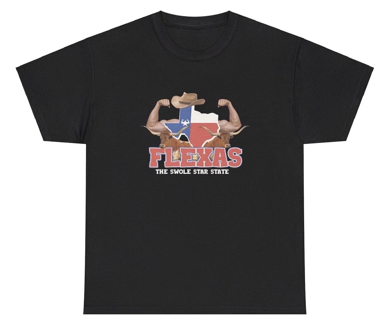 Flexas Звезда Качалки Штат Техас Пародия Футболка Смешная Графика для Зала XL