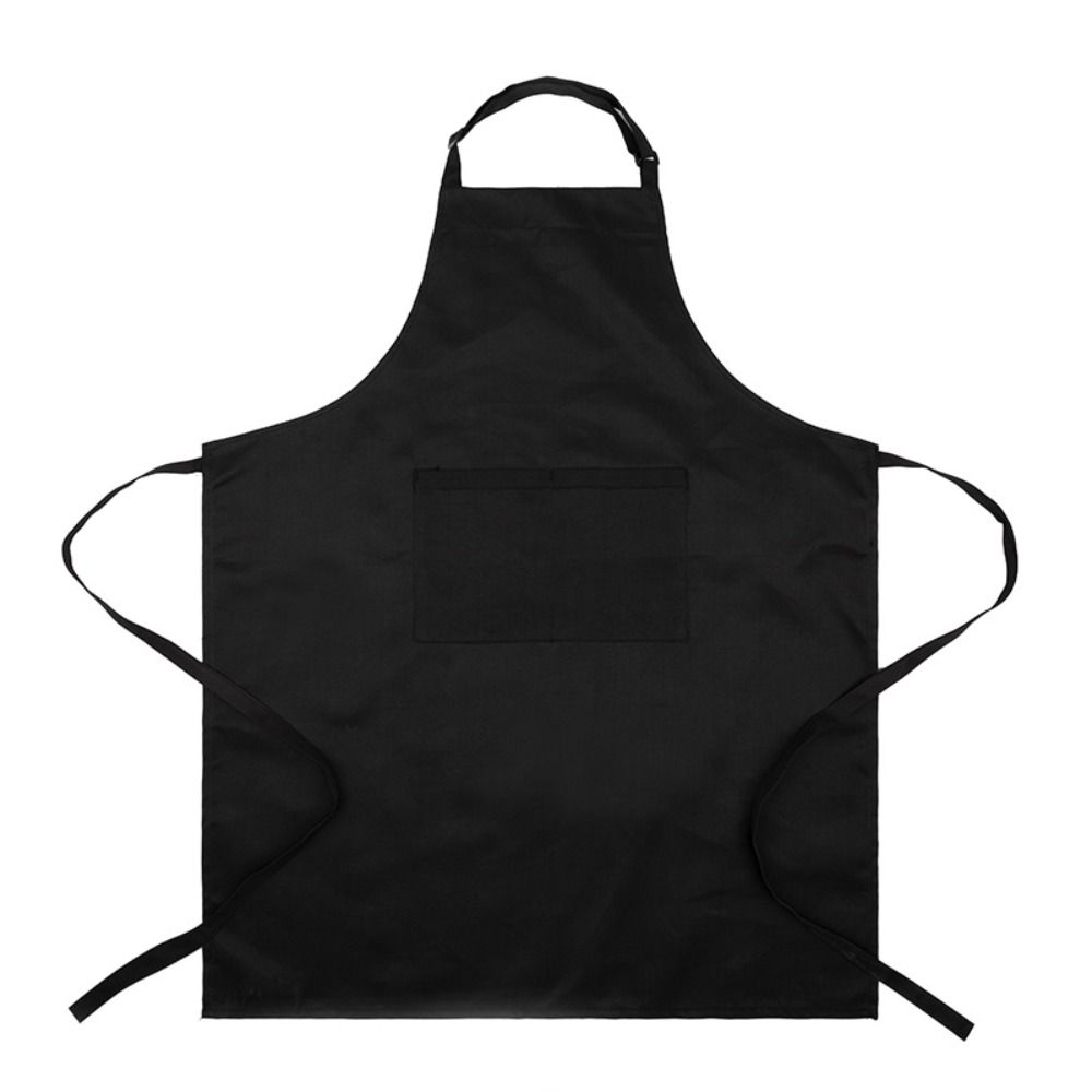 Med fickor Justerbar haklappsshorts Svart Vit Vattentät Köksförkläde Fläckresistent Arbetskläder Design Servitörsförkläde