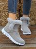 New Korean Style Women's Plus-Size Snow Boots - Thick, Warm, Colorful, Short Ankle Boots with Side Zipper.