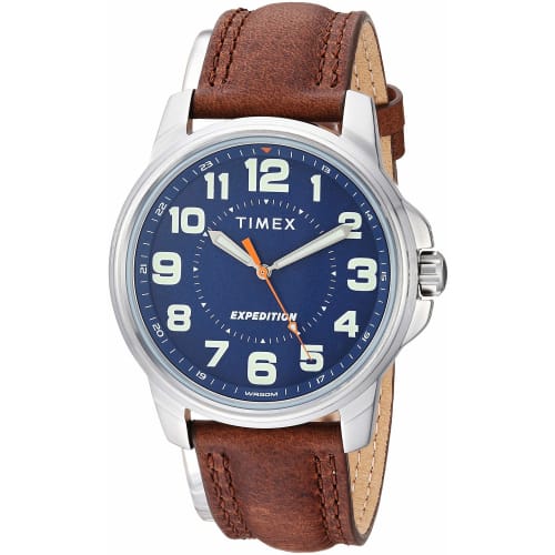 Timex TW4B16000 Men's Expedition Metal Field Brown Leather Strap Watch