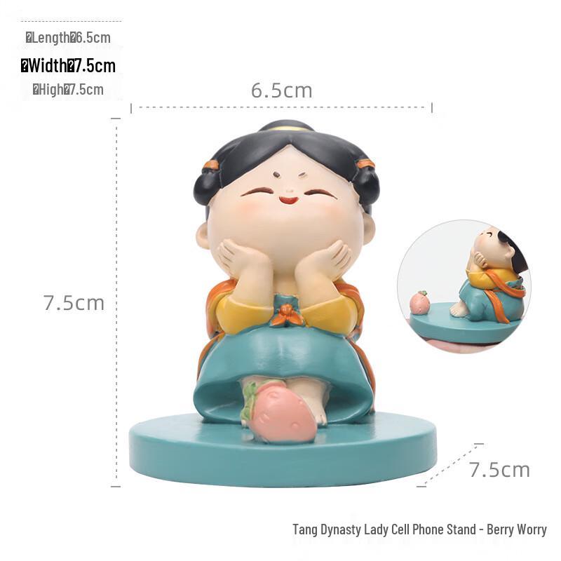 Cute Tang Dynasty Lady Phone Holder Ornament
