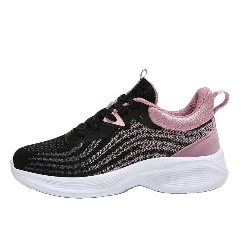 Women's Spring-Summer Flyknit Mesh Running Shoes - Soft Sole, Comfortable, and Breathable