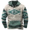 Vintage 3D Print Men's Hoodies Indian Style Pullover Oversized Casual Sweatshirt Tops Male Daily Streetwear Y2k Clothing For Men