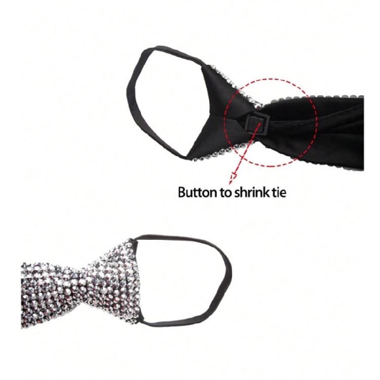 Glänzende Kristall-Krawatte für Party, frei zu knoten, Halsketten-Krawatte, verstellbare Krawatte, formelle Event-Krawatte für Nachtclub, Musikfestival