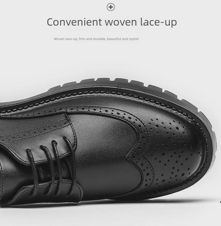 Chaussures richelieu en cuir à semelle épaisse pour adolescents – Chaussures basses à lacets, décontractées et tendance pour l'automne/hiver