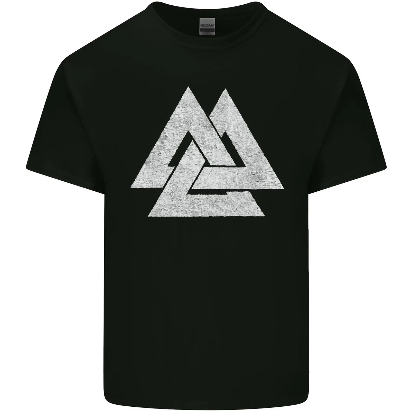 

Viking Valknut Symbol Norse Mythology Thor Kids T-Shirt Childrens L