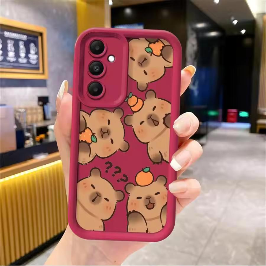 Cartoon Cute Capybara For Samsung Galaxy Case S24 S23 S22 S21 Ultra Plus Fe A55 A54 A53 A52 A35 A25 A15 A14 5G Phone Y2k Cover