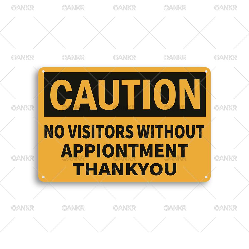 

Vintage Warning Poster Metal Tin Sign Caution No Visitors Without Appointment Chic Gift Metal Signs for Man Cave Home Decor 20x30cm（7.8x11.8inch）
