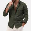 Kuajing Men's 2025 Autumn Workwear Lapel Jacket: Long Sleeve, Loose Fit, Casual Style.