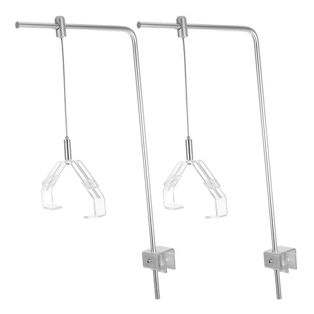 2Pcs Aquarium Light Bracket Aluminum Alloy Adjustable Lighting Stand for Fish Tank Glass Edge Clamp Freshwater Saltwater Lamp
