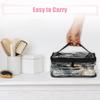 VOCOSTE Clear Makeup Transparent for Pack of Black Bag, Waterproof, PVC, Travel, 2,