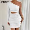 JPNTKY Vestidos Casuales de Moda para Mujer Verano Primavera Color Sólido Estampado