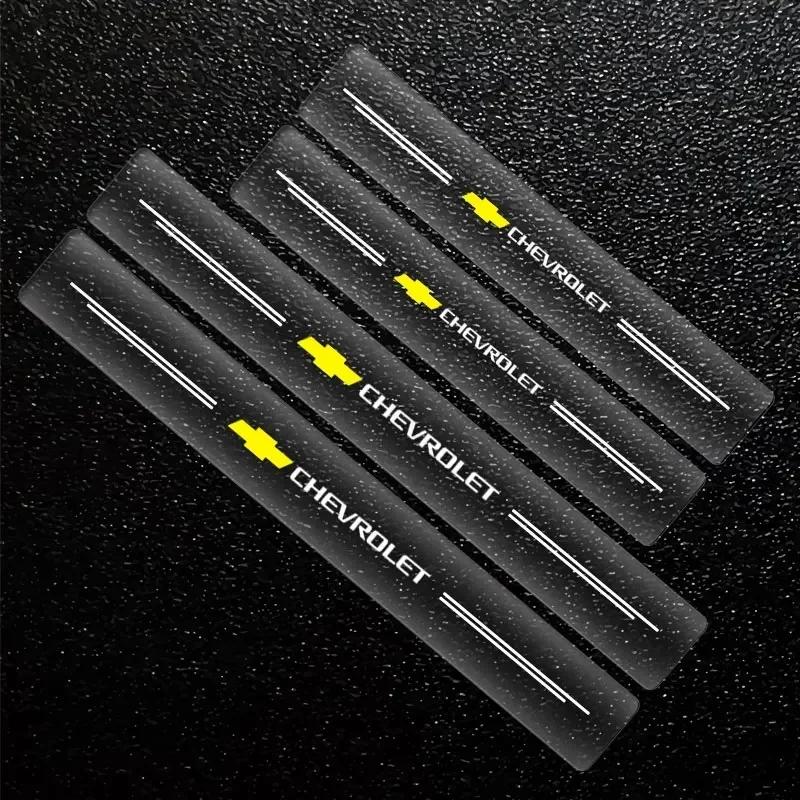 

4Pcs Car Threshold Transparent Protection Stickers Accessories for Chevrolet Spark Sonic Camaro Volt Bolt Malibu Cruze 2 3 4 5 белый