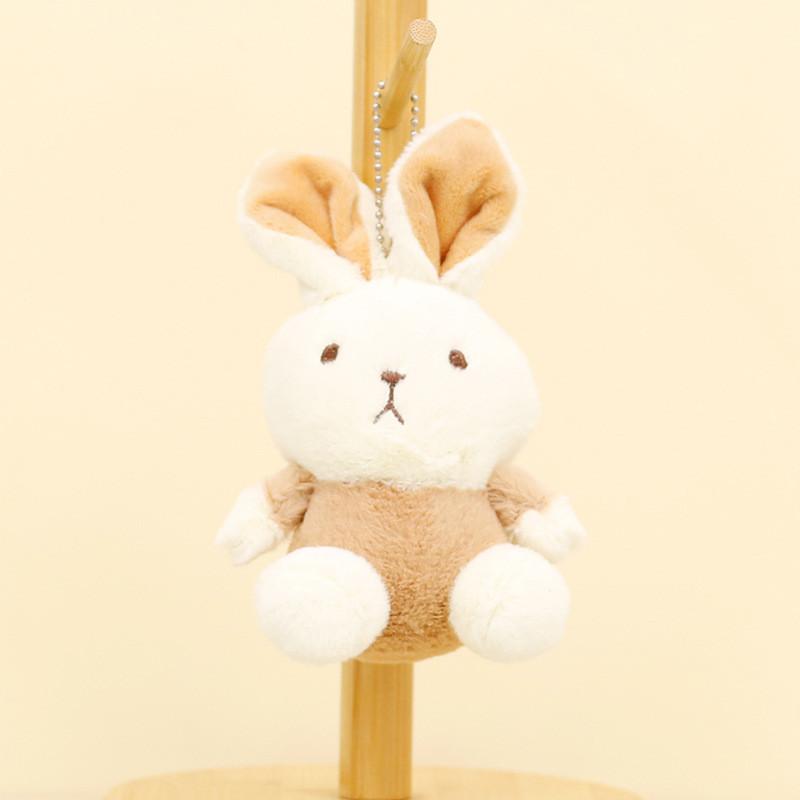 Adorable Plush Keychain Teddy Bear Beige Soft Short Plush Pp Cotton Filling 12cm