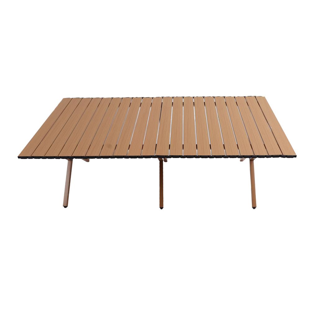 Masa laterala portabila de camping cu suport cu 3 picioare Masa pliabila de culoarea lemnului usor