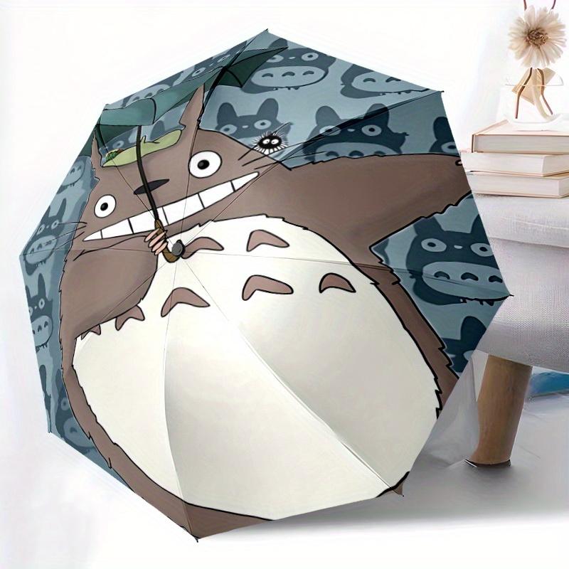 1ks Totoro Lesní automatický skládací deštník - Lehký, zatahovací design s 8 žebry pro odolnost, ideální pro venkovní dobrodružství, Fashio