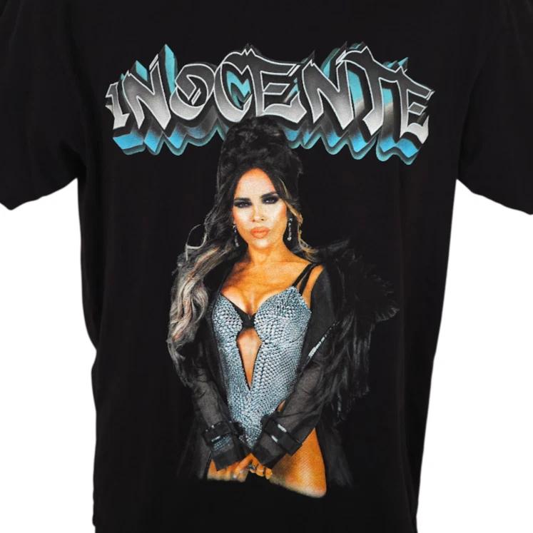 

Gloria Trevi 100% Cotton T-shirt Mens Tees Top Mens Size Medium Black Inocente Album Tour Made In USA S