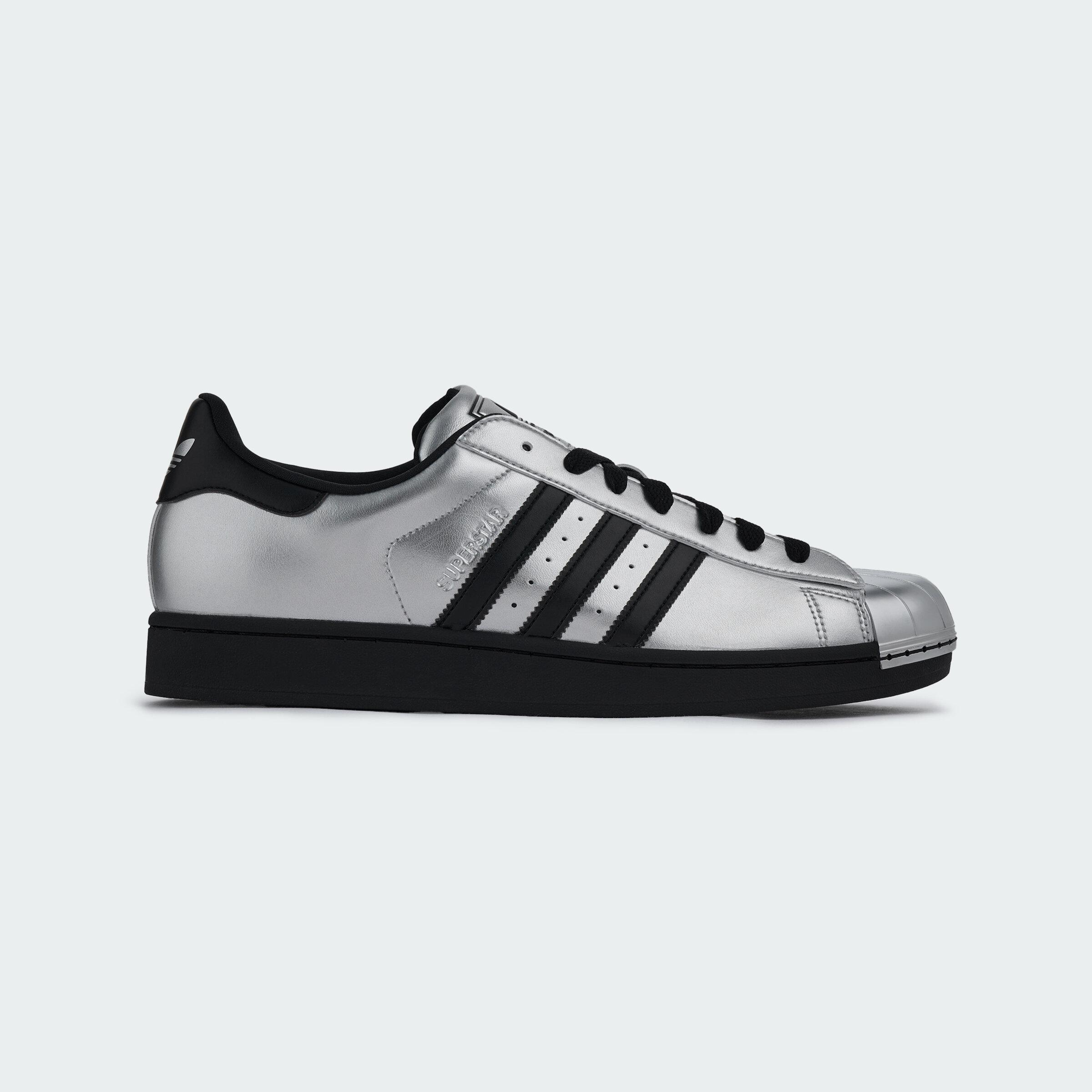 adidas Superstar II Металлический Серебристый Черный Серебристый Носок 36