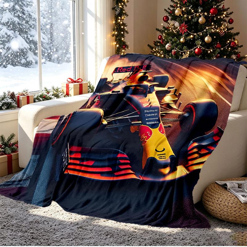 Red Bull Racing Muster Decke für Heimdekoration, Bett, Sofa, Autoreise, Camping, Geeignet für alle Jahreszeiten, Geburtstags-Weihnachtsgeschenk