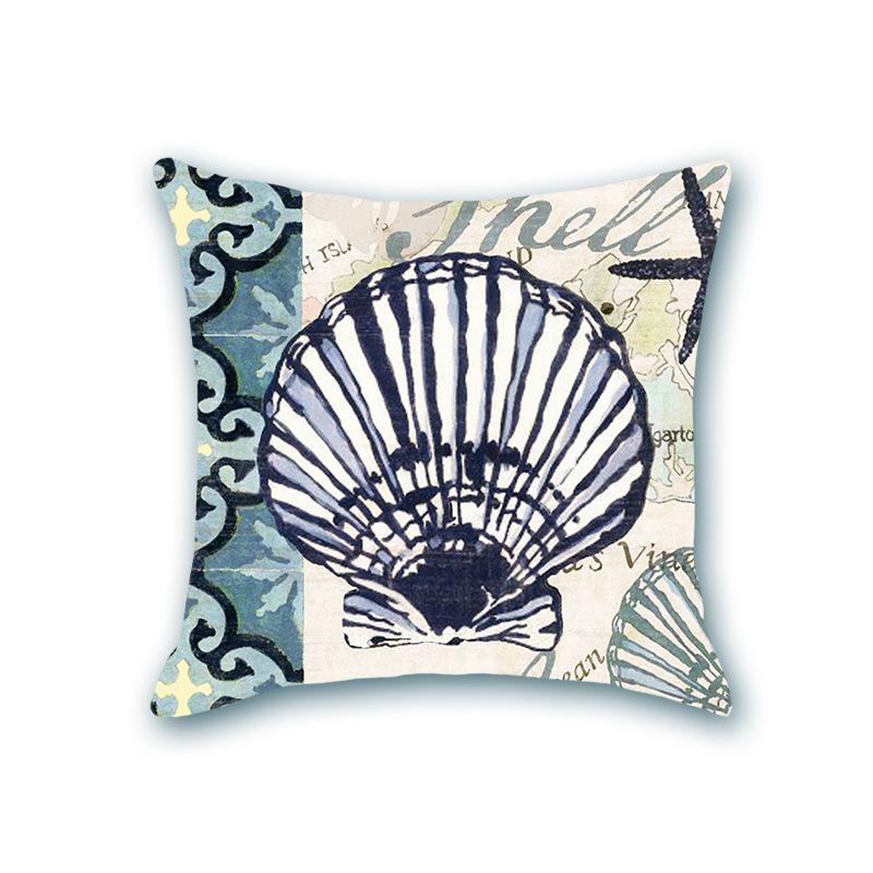Retro Ocean Series Imitation Super Soft Pillow Cover Octopus Starfish Cushion Sofa Nap Bedside Pillow