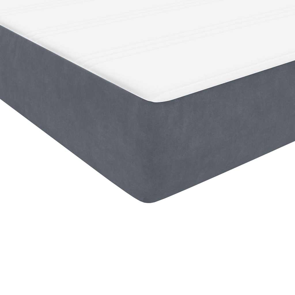 Box Spring Bed with Mattress Dark Gray 160 x 210 cm Velvet