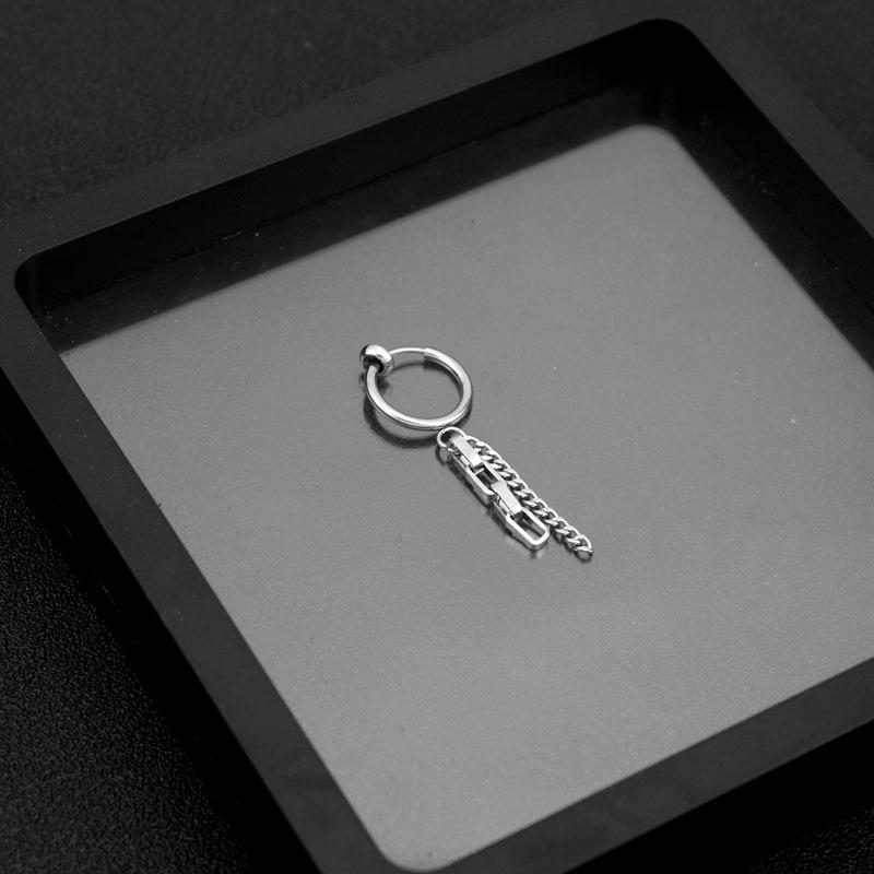 Punk Stainless Steel Earrings for Men Women Gothic Rhomb Lightning Geometry Drop Ear Clip Earrings Pop Hip Hop Piercing Jewelry