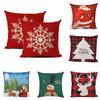 Stylish Snowman And Santa Christmas Pillow Covers For Couch Sofa Festival Decor