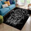 Nordic Viking Warrior Symbol Valhalla Valknut Rune Moto Rug for Bedroom Living Room Sofa Home Doormat Decor,Non-slip Floor Mat