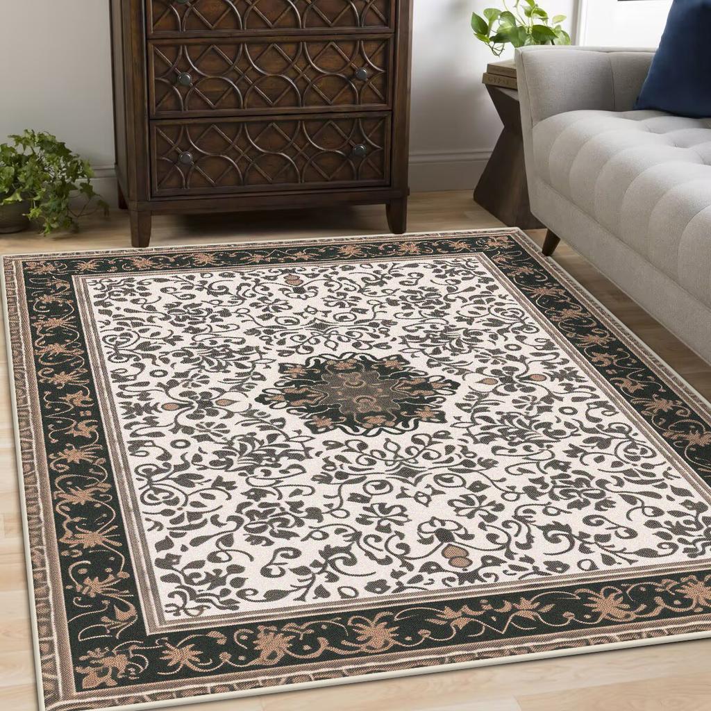 Retro American Carpets for Living Room Soft Fluffy Bedroom Decor Bedside Carpet Home Washable Rug Thicken Plush Lounge Floor Mat