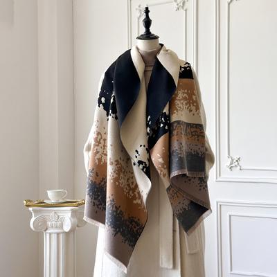 Luxus Winter Kaschmir Schal Damen Design Warm Pashmina Decke Poncho Schals Weiblich Print Schal Dickes Foulard Bufanda