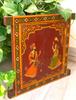 Antique Painted Indian Jharokha Window: Royal King Wall Hanging