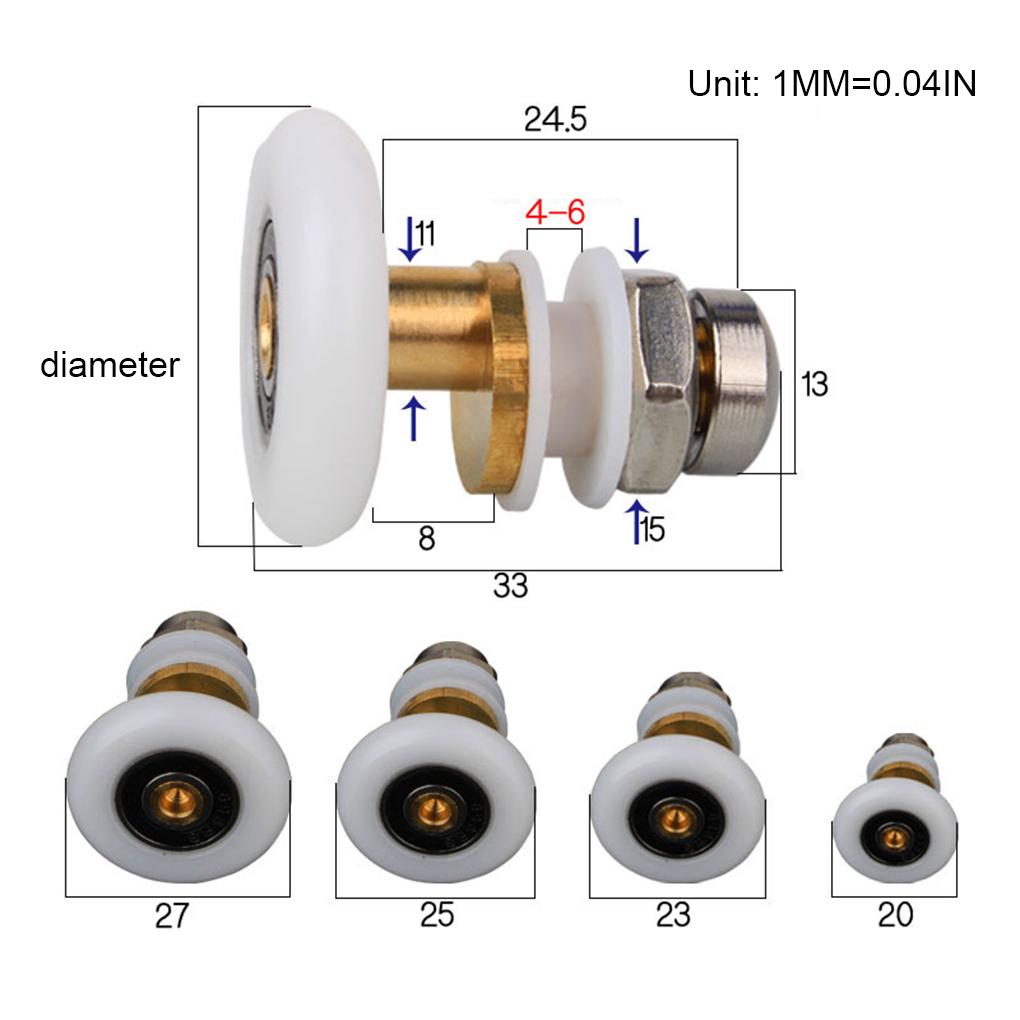 Shower Door Nylon Stainless Steel Roller Replacement Bathroom Toilet Washroom Sliding Doors Runner Upgrade Spare Parts