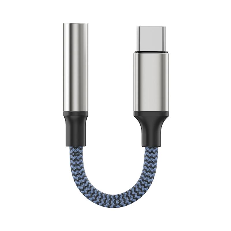 

USB C на 3,5 мм аудіоадаптер Type C до роз ємів для навушників Auxs Кабель для телефону 16 15 синій