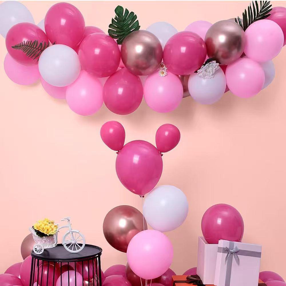 12-Inch Solid Color Balloons - 50pcs Macaron Metallic Latex Birthday Set