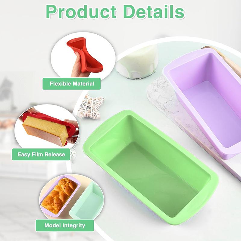 Rectangular Silicone Bread Mold Loaf Tin Cake Pan Toast Mould Nonstick Bakeware DIY Cake Brownie Baking Mold Kitchen Baking Tool