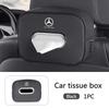 Car Seat Back Tissue Box Auto Interior Leather Tissue Storage Bag For Mercedes Benz AMG W203 W206 W220 W205 W211 W212 W210 W108 KW1