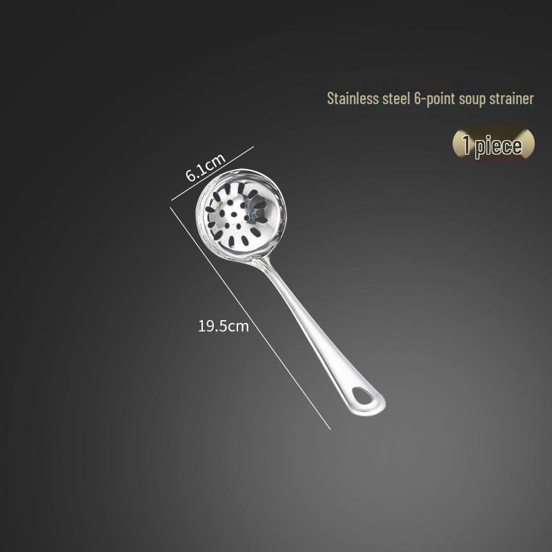 Stainless Steel Kitchen Utensil Set: Serving Spoon, Ladle, Flat Spatula, Slotted Spatula, Small Ladle