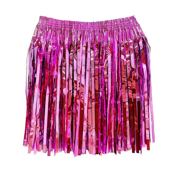 Rain Skirt Dance Costume Streamer Fringe Half Skirt for Beach Parties Sequin Cheerleading Team Dress for Adults Kids