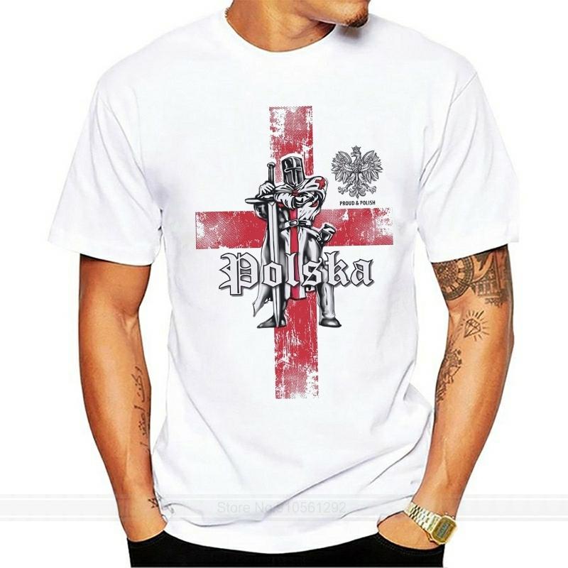 - Poland Polska Knight, Proud and Polish Loyalty Print Summer Short Sleeves Fashion Short-Sleeved Mens T-Shirt